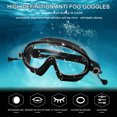 thumbnail image 2 of Gafas de natación profesionales para hombre y mujer lentes de natación Ehuebsd con tapones para los oídos impermeables antivaho para piscina, 2 of 6