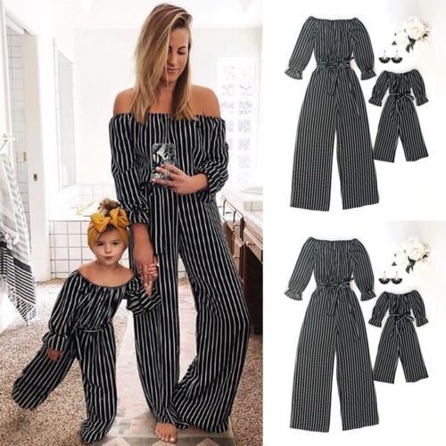 Family Clothes Mother Daughter Matching Mom Women Casual Jumpsuit Outfits Walmart