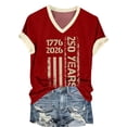 thumbnail image 3 of MEICHEN Women's America 250th Anniversary Short Sleeve V Neck T Shirt Summer 1776-2026 Blouse Top Patriotic Graphic Tee, 3 of 7