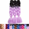 thumbnail image 3 of SEGO 3PCS/Lot Ombre Jumbo Braiding Hair Extensions Colored Hair Weave Synthetic Crochet Twist Box Braid Hair Black/Pink/Blue/Purple Fake Hair Extension for Women, 3 of 8