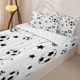 thumbnail image 3 of Homewish Cartoon Football Kid Zipper Twin Comforter Sets with Fitted Sheet and 2 Pillowcases, Checkered Flag Zipper Bedding Set, Reversible, 4pcs, 3 of 6