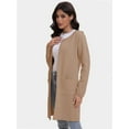 thumbnail image 2 of Cardigan Sweaters for Women Open Front Long Trench Coats Jacket Fall Winter Coatigan, 2 of 6