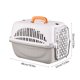 thumbnail image 3 of Bolsa de transporte para mascotas para gatos, caja de plástico portátil aprobada por aerolíneas con asa de mano, contenedor ligero para transporte de mascotas para viajes en coche, negra y gris, 3 of 6