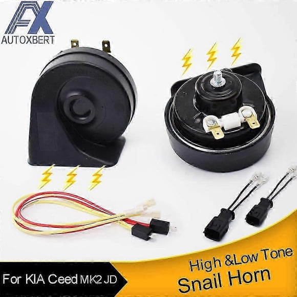 2 Pcs/Set Snail Horn 12V 125db 410/510Hz Auto Horns Waterproof High Low Pitch Loud Car Horn For Kia Ceed Cee D MK2 JD 2012-2018