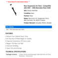 thumbnail image 2 of Rear Suspension Air Strut - Compatible with 2001 - 2006 Mercedes-Benz S600 2002 2003 2004 2005, 2 of 2