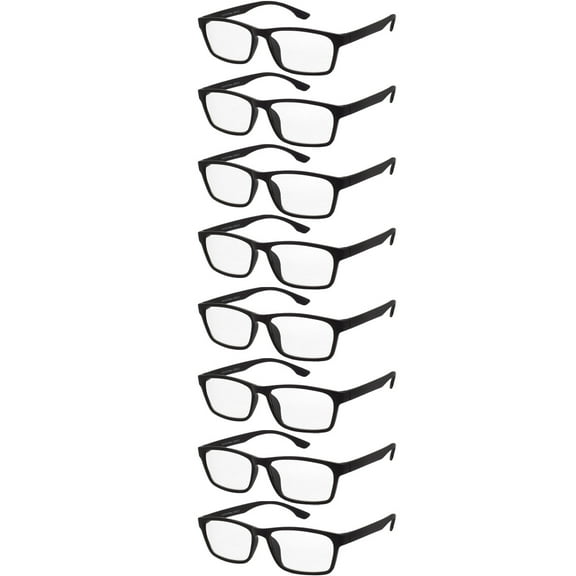 Reading Glasses Mens Womens Square Frame 8 Pack Unisex Readers Classic Glasses