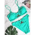 thumbnail image 1 of Conjunto de Bikini Bandeau Sexy para mujer, traje de baño brasileño con Tanga y diamantes de imitación de lujo con relleno de realce, color negro, 2025, 1 of 5