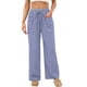 thumbnail image 4 of Amzcrzy Pantalones Mujer A Rayas Informales Cintura Alta Cordón Elástico Tipo Bóxer Cómodos Holgados Anchos Con Bolsillos Tallas S-2XL Azul, 4 of 8