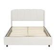 thumbnail image 4 of Christopher Knight Home Lysandra Queen Boucle Upholstered Platform Bed with Wood Headboard, Beige, 4 of 7