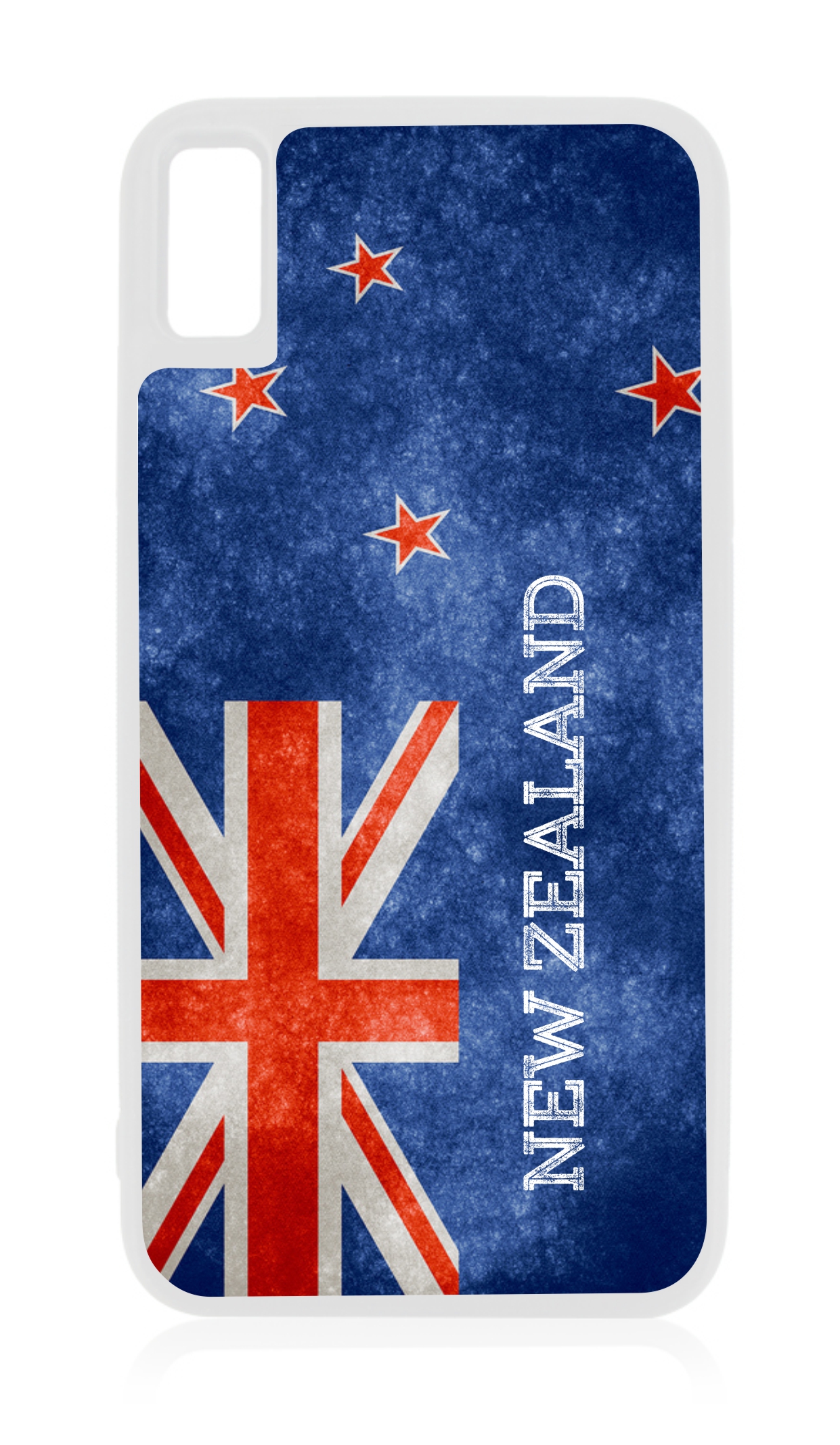 Flag New Zealand Grunge Flag White Rubber Case for iPhone XR iPhone