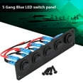 thumbnail image 1 of Rocker Switch Panel, 12-24V 5 Gang Round Dash Rocker Toggle Switch Panel Blue LED for RV Boat Yacht Marine 6.5 x 1.6 x 2.8in, 1 of 8