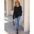 thumbnail image 6 of Womens Knit Tops 2025 Oversized Long Sleeve Crewneck Sweater Business Casual Blouses Basic Sweater Black XL, 6 of 9