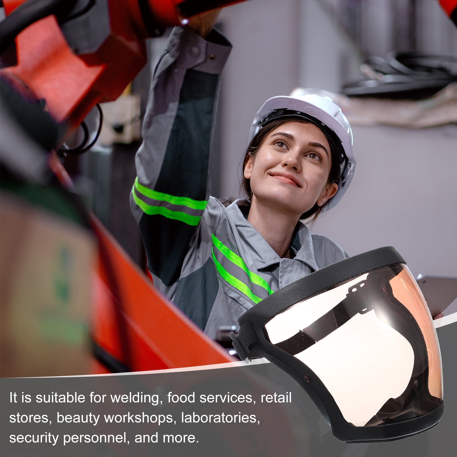 Uxcell Full Safety Face Shields, Anti Fogging Full Safety Face Protection Face Shields Brown