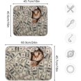 thumbnail image 3 of FREEAMG Cat Kitten Money Dollar Vintage Dish Drying Mat for Kitchen Counter 16 x 18 Inch, Microfiber Multi-Purpose Counter Rack Sink Drainer Pad, 3 of 7