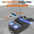 thumbnail image 4 of Universal Center Console, Bench Rear Seat Armrest Organizer with Fast Phone Charging & Upgraded 7-Color Adjustable LED Lighting, Truck Center Console Storage Box with Cup & Phone Holders(Beige), 4 of 10