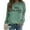 Green, variant on Womens Yes I'm Cold Me 24:7 Printed Funny Sweatshirt Long Sleeve Crewneck Letters Casual Loose Pullover Top
