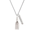thumbnail image 2 of Delight Jewelry Silvertone Small Tassel Silvertone Guardian Angel Bar Charm Necklace, 23", 2 of 4