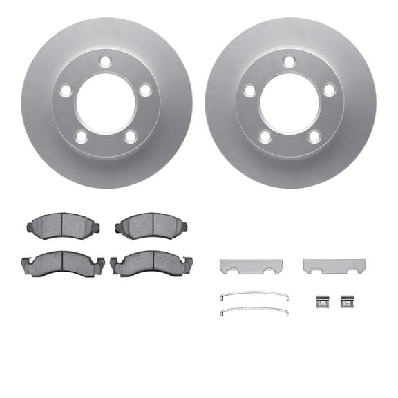 Dynamic Friction Company Front Geospec Brake Rotors with 5000 Advanced Brake Pads includes Hardware 4512-99105