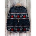thumbnail image 5 of Suéter feo con impresión 3D para hombre y mujer, sudadera informal unisex de invierno con diseño de árbol de Navidad, Papá Noel, gato, ciervo y oso, M14, 5 of 5