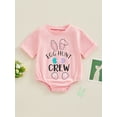 thumbnail image 2 of Bslissey Baby Boys Girls Easter Romper Short Sleeve LetterBunny EarEgg Print Jumpsuit 3M 6M 12M 18M Newborn Infant Casual Summer Bodysuit T-shirt Tops, 2 of 9