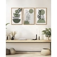 thumbnail image 6 of SHENIFY Green Boho Wall Art 16x24in3pcs Neutral Framed Modern Abstract Geometric Artwork Prints for Living Room Bedroom, 6 of 7