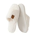 thumbnail image 2 of XFeng Women’s Open Toe Fuzzy Slide Slippers, Solid Faux Fur Soft Plush House Slippers, Non‑Slip Indoor Bedroom Slippers, 2 of 7