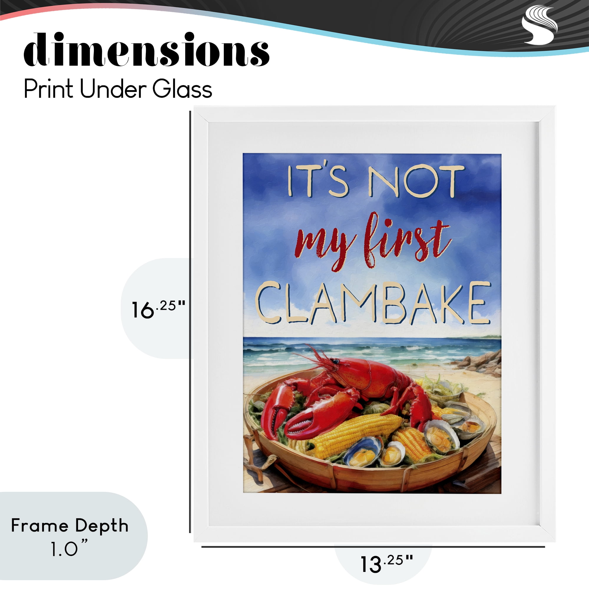 Stupell Industries Not My First Clambake White Framed Print Under Glass, design by Grotto Studios