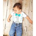 thumbnail image 2 of Noah's Boytique First Birthday Boys Outfit Teal and Grey Plaid with Teal Bow Tie 12-18 Months, 2 of 7
