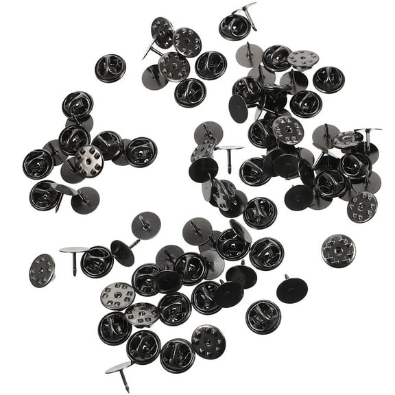 PAMINGONO 50 Sets Pin Back Clutch Black Copper Pinbacks
