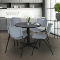 thumbnail image 2 of Regency Cain Small 30 in. Round X-Base Breakroom Table- Grey & 4 M Stack Chairs- Grey, 2 of 8