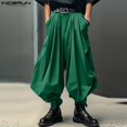 thumbnail image 5 of INCERUN 2024 Pantalones de estilo coreano, nuevos pantalones de diseño holgado a la moda para hombre, pantalones casuales de calle, pantalones de pierna ancha sólidos que combinan con todo, tallas S-5, 5 of 5
