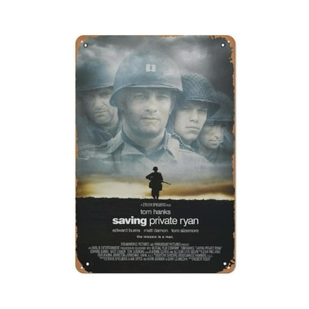 Saving Private Ryan Movie Poster Retro Metal Sign Vintage Tin Sign for Cafe Bar Man Cave Home Wall Art Decor 12 X 8 inch