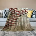 thumbnail image 2 of Fenyluxe  Baseball Flannel Bed Blanket Throw Blanket Lightweight Cozy Blanket for Bedroom Living Rooms Sofa Couch  60x80in, 2 of 6