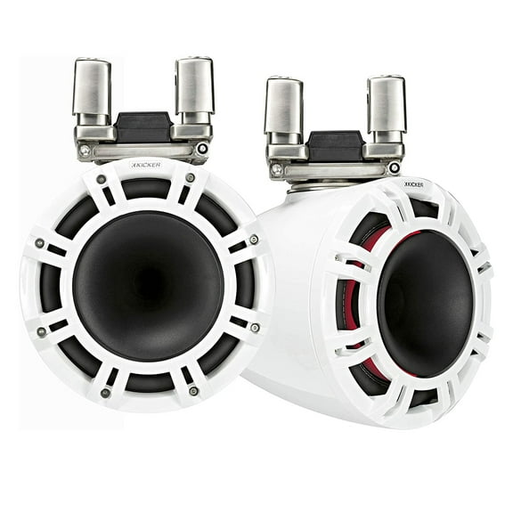 Kicker 44KMTC94W 9" 600 Watt Horn Loaded 4 Ohm Waterproof Marine Speakers, Pair