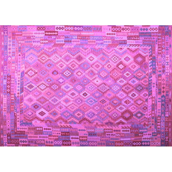 Ahgly Company Indoor Rectangle Southwestern Purple Country Area Rugs, 2' x 3'