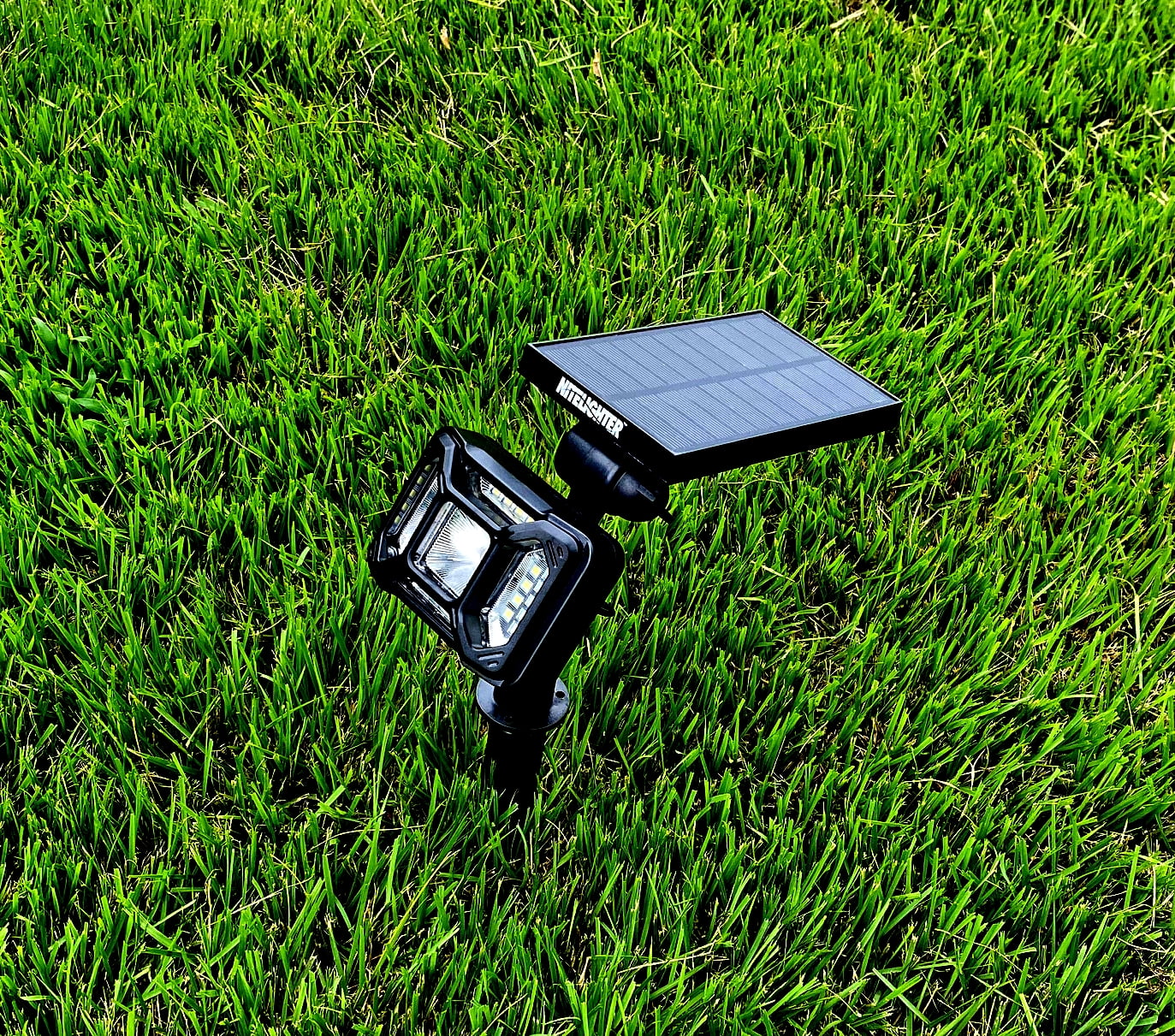 Nitelighter: Dusk to Dawn Solar-Powered, Cool White Landscape or Area Spotlight – 2 Pack