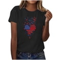 thumbnail image 2 of Mifsaly Womens American Flag Shirt Patriotic Heart Graphic Cotton T-Shirts Summer Casual Crewneck Short Sleeve Independence Day Tees XXL, 2 of 6