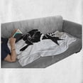 thumbnail image 6 of Rock Soft Flannel Fleece Throw Blanket, Grunge Effect Monochromatic Illustration of Rockstar Hand Sign and Star, Cozy Plush for Indoor and Outdoor Use, 70" x 90", Pale Grey and Black, by Ambesonne, 6 of 6