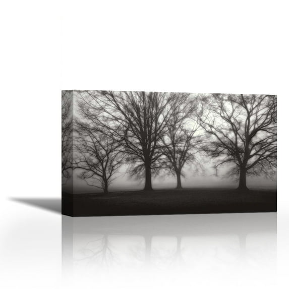 Fog Tree Study IV - Contemporary Fine Art Giclee on Canvas Gallery Wrap - wall décor - Art painting - 27 x 16 Inch - Ready to Hang