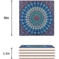 thumbnail image 3 of FMSHPON Mandala Pattern Set of 4 Coaster for Drinks, Absorbent Ceramic Stone Coasters Cup Mat with Cork Base for Home Kitchen Room Coffee Table Bar Decor, 3 of 4