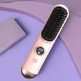 thumbnail image 3 of 2026 Hair Straightener Brush Cordless Hair Straightener Brush For Short Hair Mini Portable Travel Straightening Hair Comb Brush With 9 Temps Fast Heating For All Hair Types,Red, 3 of 7