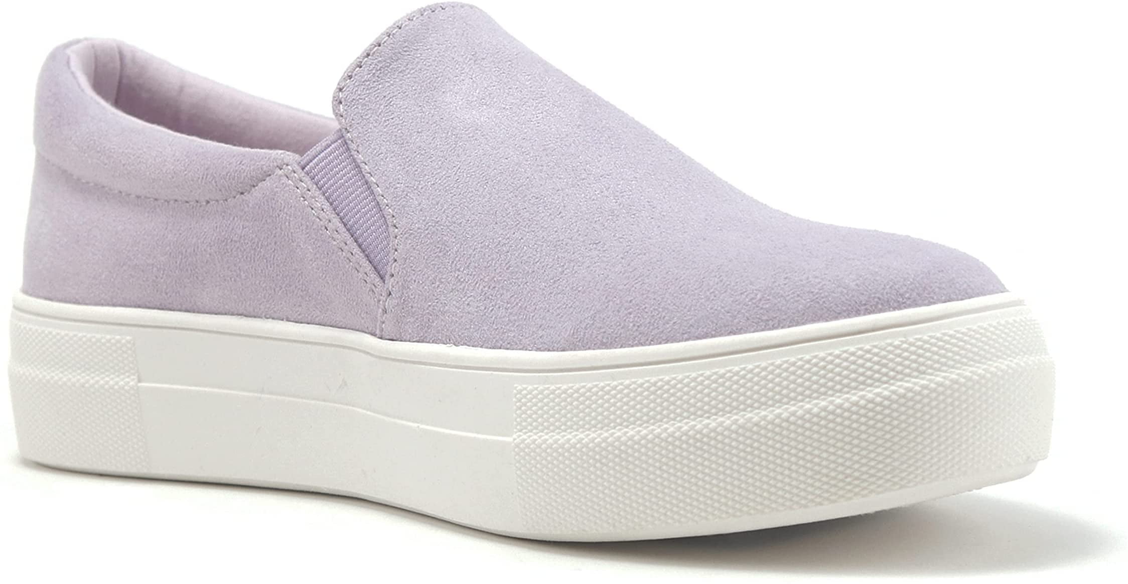 Soda Flat Women Shoes Slip On Loafers Casual Sneakers Memory Foam Insoles  Hidden Platform / Flatform Round Toe HIKE-G Light Purple Lavender 8.5 -  Walmart.com
