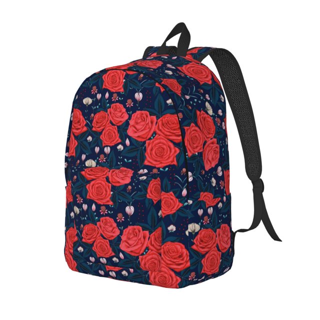 Fotbe Rose Flower Mochila de Lona con Estampado, Mochila Duradera, Mochila Versátil de Alta Calidad, Mochila Compacta Vintage-Medium