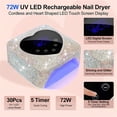 thumbnail image 3 of UV LED Nail Lamp 72W UV Light For Nails With Rhinestone Heart Shaped Manicure Pedicure Machine Nail Tools ,High Power, 3 of 5