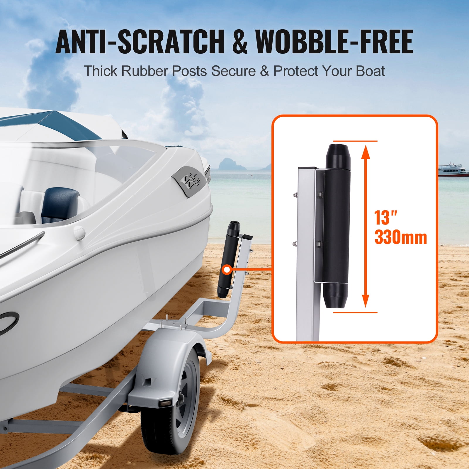 KFFKFF Marine Trailer Guide Set, 20.5” Flexibly Adjustable Poles, Pair of Galvanized Steel Anti-Rust Guides, Durable Roller Support for Ski, Fishing, or Sailboat Trailers 2024