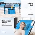 thumbnail image 6 of Upgraded Folding Lounge Chaise 16 inch High 3-Position Adjustable Patio Lounge Chair Beach Pool Chaise, 6 of 9
