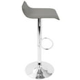 thumbnail image 3 of Ale Contemporary Adjustable Barstool in Grey PU Leather by LumiSource - Set of 2, 3 of 7