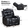 thumbnail image 7 of Breathable Leather Recliner Chair American Design Recliner Chair for Living Room Home Theater Seating(Pu Leather,Black+Black), 7 of 7