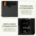 thumbnail image 5 of HSUNNS 73''H Hall Tree with Shoe Storage, Storage Shelves and Drawers, Entryway Bench with Coat Rack, Modern Coat Rack with Hooks for Hallway Entryways, Black, 5 of 12