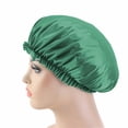 thumbnail image 1 of Coiffure Imitation Soie Dentelle Casquette Ronde Bonnet de Sommeil Bonnet de Chimiothérapie Beauté et Coiffure Extra Large Bonnet de Satin Réglable Réversible Bonnet de Sommeil Bouclé Cheveux Naturels, 1 of 8